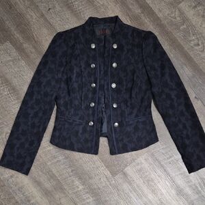 Elle Dark Blue Double-Breasted Blazer